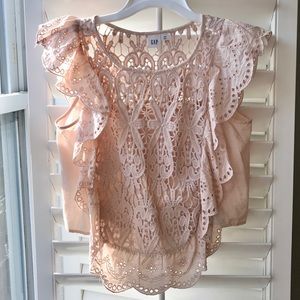Gap: Blush crochet top (XS)